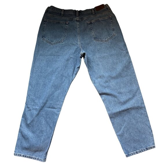 LL Bean Jeans Mens 38x28 Crisp Clean Blue Denim Natural Fit Straight Leg - Picture 2 of 11